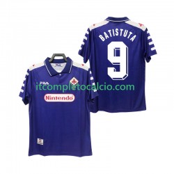 Maglia ACF Fiorentina BASTUTA 9 Retro Divisa Home 1998 1999 Manica Corta ,Uomo
