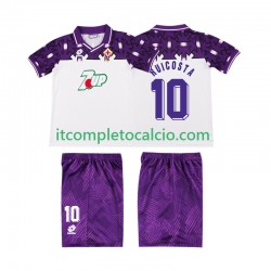 Maglia ACF Fiorentina RUI COSTA 10 1992 1993 Retro Divisa Away Manica Corta ,Bambino