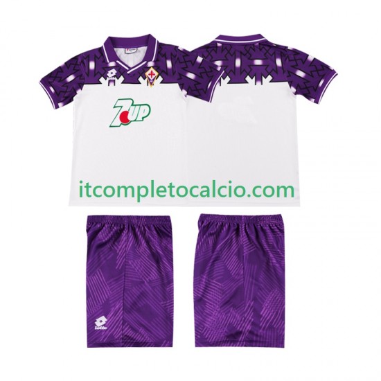 Maglia ACF Fiorentina 1992 1993 Retro Divisa Away Manica Corta ,Bambino