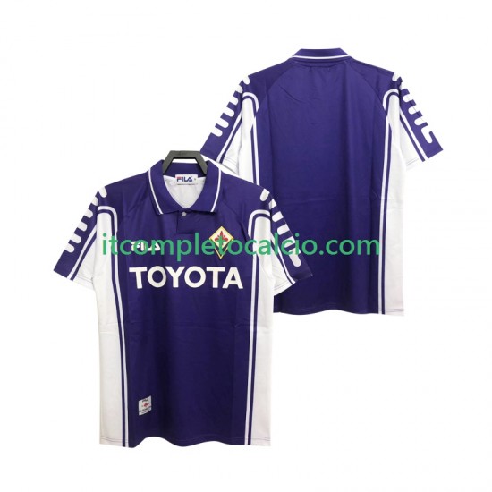 Maglia ACF Fiorentina 2000 Retro Divisa Home 1999 Manica Corta ,Uomo