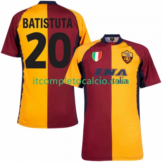 Maglia AS Roma Batistuta 20 2000 2001 Retro Divisa Home Manica Corta ,Uomo