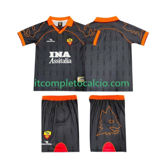 Maglia AS Roma 2000 Retro Divisa Away 1999 Manica Corta ,Bambino