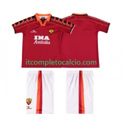 Maglia AS Roma Retro Divisa Home 1998 1999 Manica Corta ,Bambino