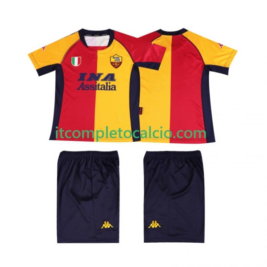 Maglia AS Roma 2001 Retro Divisa Home Manica Corta ,Bambino