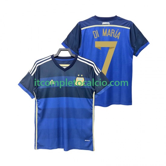 Maglia Argentina DI MARIA 7 2014 Retro Divisa Away Manica Corta ,Uomo