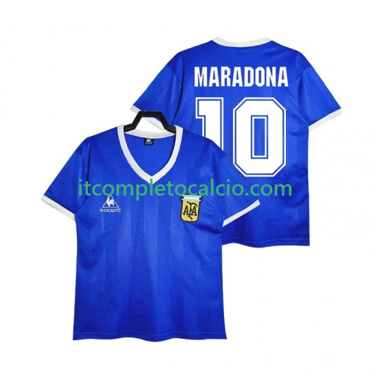 Maglia Argentina MARADONA 10 1986 Retro Divisa Away Manica Corta ,Uomo