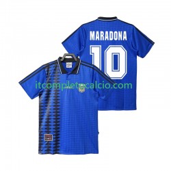 Maglia Argentina MARADONA 10 Retro Divisa Away 1994 Manica Corta ,Uomo