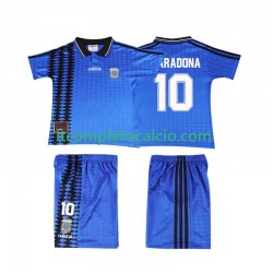 Maglia Argentina MARADONA 10 Retro Divisa Away 1994 Manica Corta ,Bambino