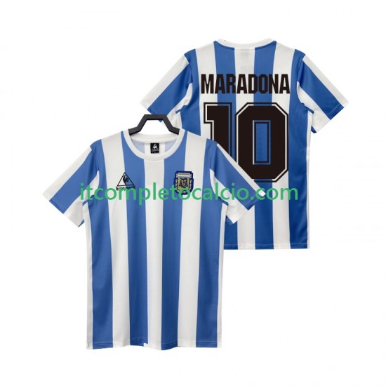 Maglia Argentina MARADONA 10 1986 Retro Divisa Home Manica Corta ,Uomo