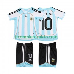 Maglia Argentina RIQUELME 10 2007 Retro Divisa Home 2006 Manica Corta ,Bambino