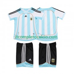 Maglia Argentina 2007 Retro Divisa Home 2006 Manica Corta ,Bambino