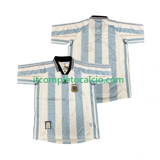 Maglia Argentina Retro Divisa Home 1998 Manica Corta ,Uomo