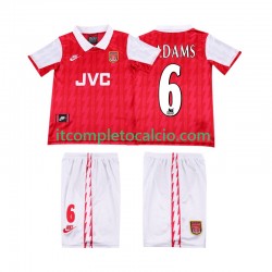 Maglia Arsenal ADAMS 6 1996 Retro Divisa Home 1994 Manica Corta ,Bambino