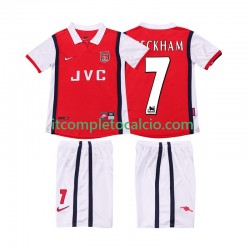 Maglia Arsenal BECKHAM 7 Retro Divisa Home 1998 1999 Manica Corta ,Bambino