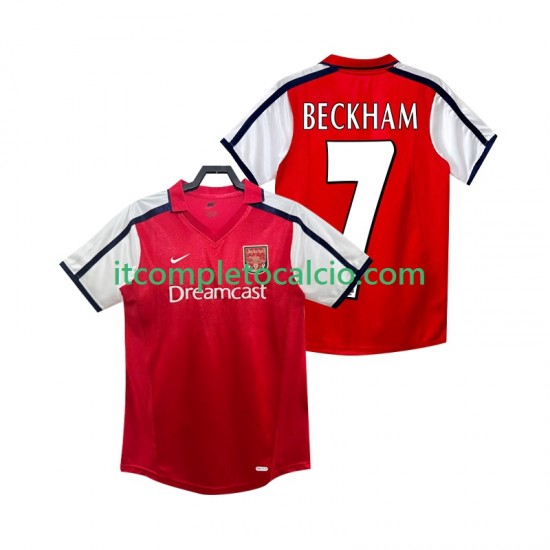 Maglia Arsenal BECKHAM 7 2001 Retro Divisa Home 2002 Manica Corta ,Uomo