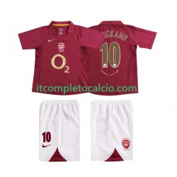 Maglia Arsenal BERGKAMP 10 2005 Retro Divisa Home 2006 Manica Corta ,Bambino