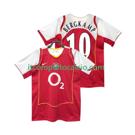 Maglia Arsenal BERGKAMP 10 2005 Retro Divisa Home 2004 Manica Corta ,Uomo