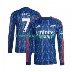 Maglia Arsenal Bukayo Saka 7 Divisa Away 2025-2026 Manica Lunga ,Uomo
