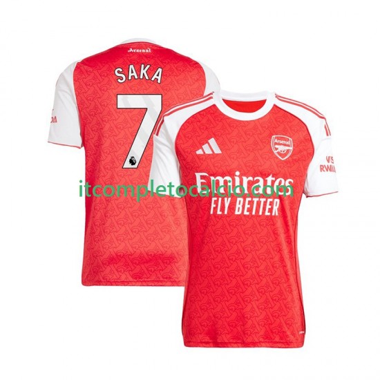 Maglia Arsenal Bukayo Saka 7 Divisa Home 2025-2026 Manica Corta ,Uomo