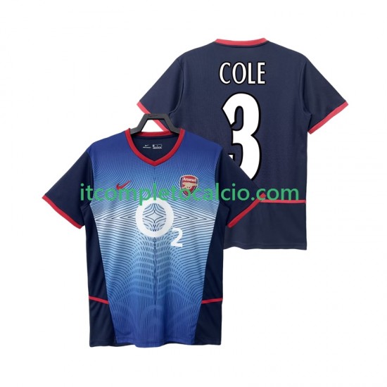 Maglia Arsenal COLE 3 Retro Divisa Away 2004 2002 Manica Corta ,Uomo