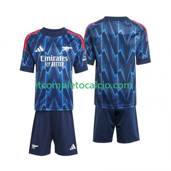 Maglia Arsenal Divisa Away 2025-2026 Manica Corta ,Bambino