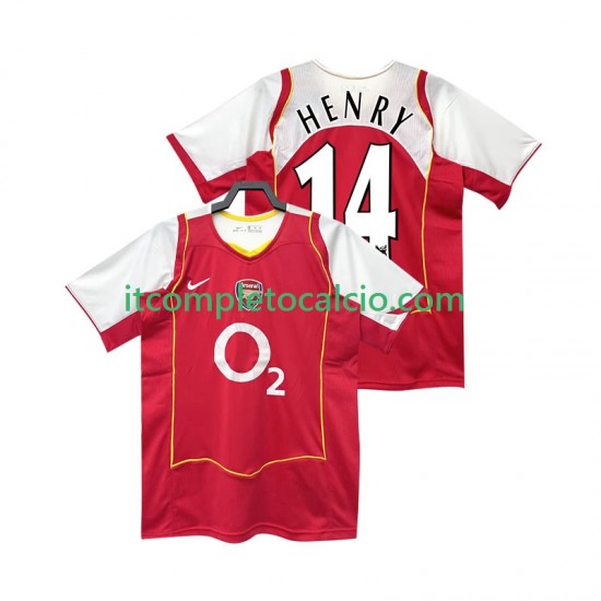 Maglia Arsenal Henry 14 2005 Retro Divisa Home 2004 Manica Corta ,Uomo