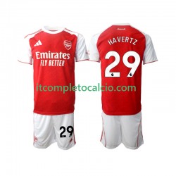 Maglia Arsenal Kai Havertz 29 Divisa Home 2025-2026 Manica Corta ,Bambino