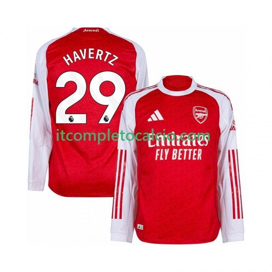 Maglia Arsenal Kai Havertz 29 Divisa Home 2025-2026 Manica Lunga ,Uomo
