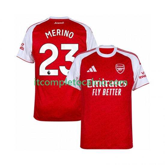 Maglia Arsenal Merino 23 Divisa Home 2025-2026 Manica Corta ,Uomo