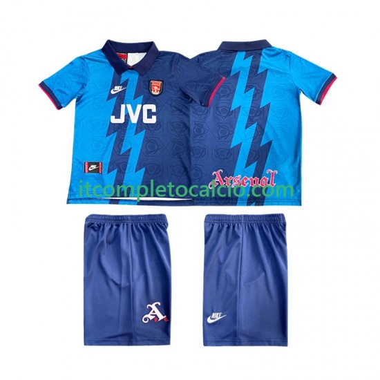 Maglia Arsenal 1995 1996 Retro Divisa Away Manica Corta ,Bambino