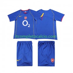 Maglia Arsenal 2005 Retro Divisa Away 2004 Manica Corta ,Bambino