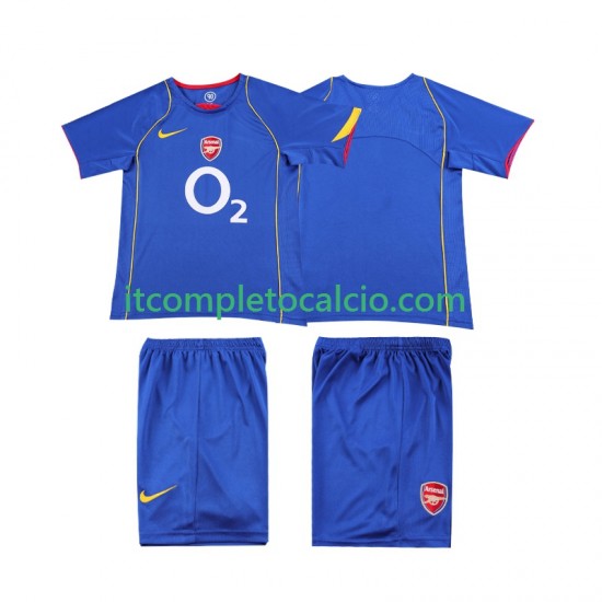 Maglia Arsenal 2005 Retro Divisa Away 2004 Manica Corta ,Bambino