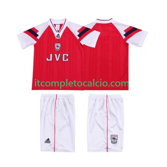 Maglia Arsenal 1992 Retro Divisa Home 1994 Manica Corta ,Bambino