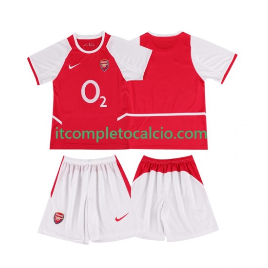 Maglia Arsenal 2003 Retro Divisa Home 2002 Manica Corta ,Bambino