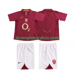 Maglia Arsenal 2005 Retro Divisa Home 2006 Manica Corta ,Bambino