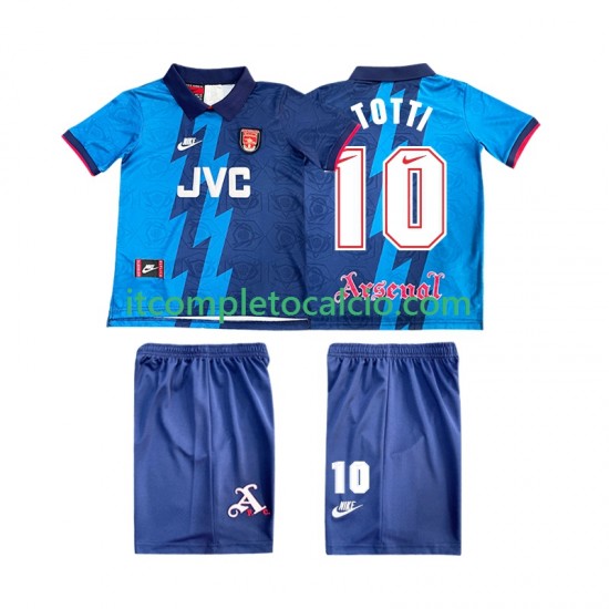 Maglia Arsenal TOTTI 10 1995 1996 Retro Divisa Away Manica Corta ,Bambino