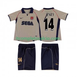 Maglia Arsenal Thierry Henry 14 2001 Retro Divisa Away 2002 Manica Corta ,Bambino