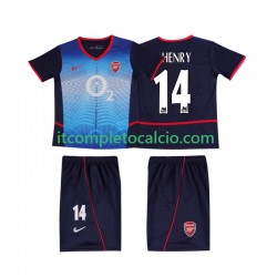 Maglia Arsenal Thierry Henry 14 Retro Divisa Away 2004 2002 Manica Corta ,Bambino