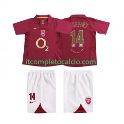 Maglia Arsenal Thierry Henry 14 2005 Retro Divisa Home 2006 Manica Corta ,Bambino
