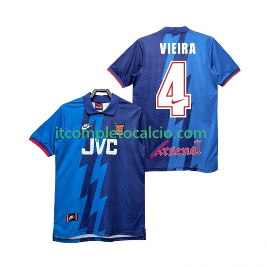 Maglia Arsenal VIEIRA 4 1995 1996 Retro Divisa Away Manica Corta ,Uomo