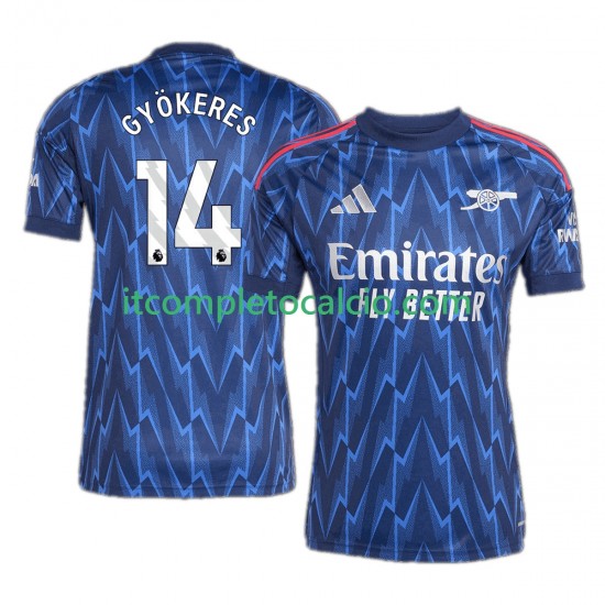 Maglia Arsenal Viktor Gyokeres 14 Divisa Away 2025-2026 Manica Corta ,Uomo