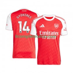 Maglia Arsenal Viktor Gyokeres 14 Divisa Home 2025-2026 Manica Corta ,Uomo