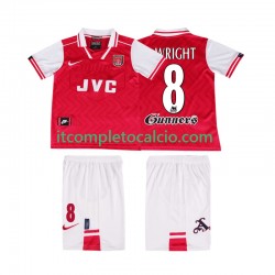 Maglia Arsenal WRIGHT 8 1996 1997 Retro Divisa Home Manica Corta ,Bambino