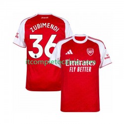 Maglia Arsenal Zubimendi 36 Divisa Home 2025-2026 Manica Corta ,Uomo