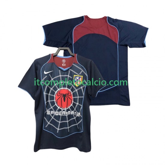 Maglia Atlético Madrid 2005 Retro Divisa Away 2004 Manica Corta ,Uomo