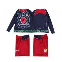 Maglia Atlético Madrid 2005 Retro Divisa Away 2004 Manica Lunga ,Bambino