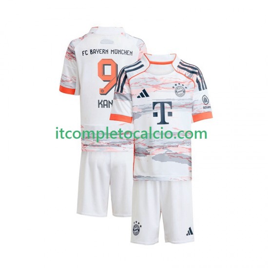 Maglia FC Bayern München Harry Kane 9 Divisa Away 2025-2026 Manica Corta ,Bambino