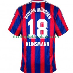 Maglia FC Bayern München Klinsmann 18 1995 1997 Retro Divisa Home Manica Corta ,Uomo