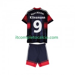 Maglia FC Bayern München Klinsmann 9 1997 Retro Divisa Home 1999 Manica Corta ,Bambino