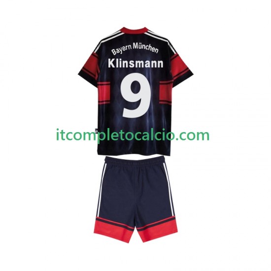 Maglia FC Bayern München Klinsmann 9 1997 Retro Divisa Home 1999 Manica Corta ,Bambino